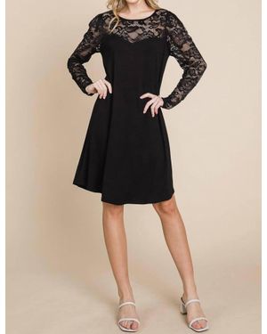 Emerald Collection Solid French Terry Rayon Dress - Black