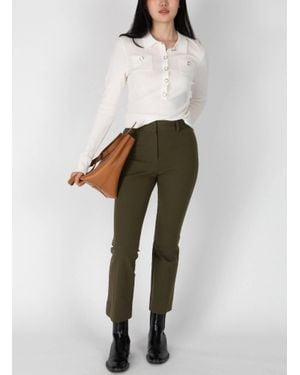 10 Crosby Derek Lam Cropped Flare Trouser - White
