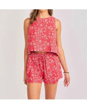 Sadie & Sage Firecracker Back Button Top - Red
