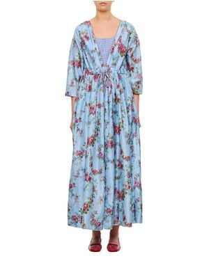 Péro V-Neck Maxi Dress - Blue