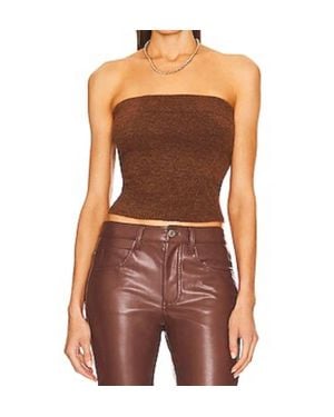 Vince Strapless Wool And Alpaca Blend Top - Brown