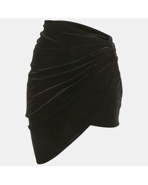 Alexandre Vauthier Velvet Draped Asymmetric Skirt - Black