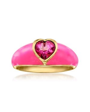 Ross-Simons Topaz Heart Ring With Enamel - Pink