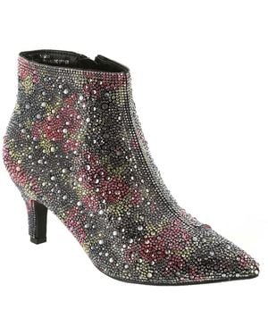 Masseys Rhinestone Made Ankle Boots - Green