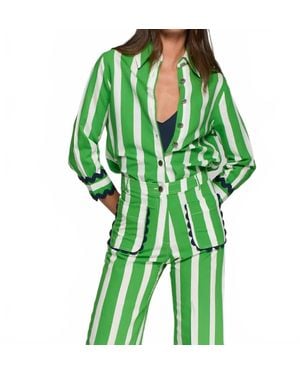 Vilagallo Striped Cuffs Shirt - Green