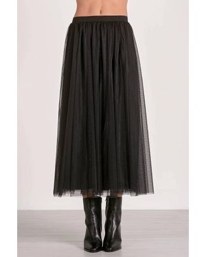 Elan Joy Tulle Midi Skirt - Black