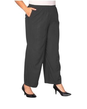 On The Plus Side Wide Leg Rayon Pants - Gray