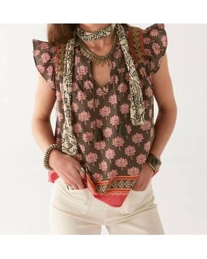 MAISON HOTEL Charlize Flutter Sleeve Blouse - Multicolor