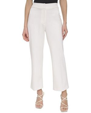 DKNY Crop High Rise Wide Leg Pant - White