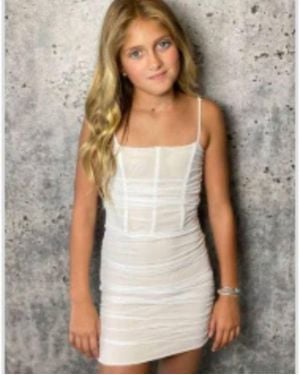 If So Mesh Corset Dress - Natural