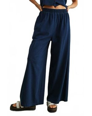 Miou Muse Dye And Wash Knitted Pants - Blue