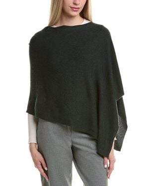 Sofiacashmere Jersey Solid Wool & Cashmere-Blend Poncho - Black