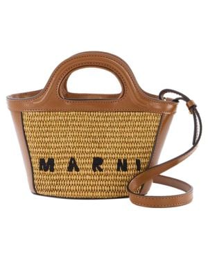 Marni Tropicalia Micro Shopper Bag - Brown