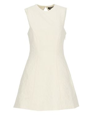 ROTATE BIRGER CHRISTENSEN Ivory Jacquard Mini Dress With A-Line Silhouette - Natural