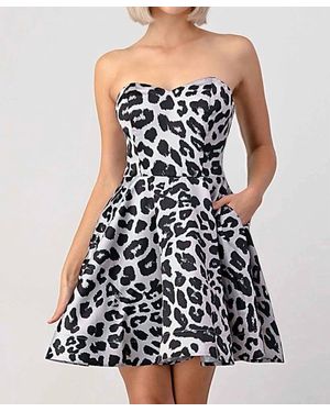 Maniju Leopard Mini Dress - Black