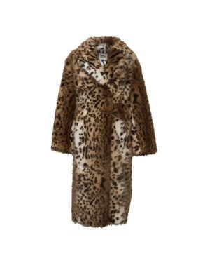 S.W.O.R.D Leopard Print Oversized Faux Fur Coat - Brown