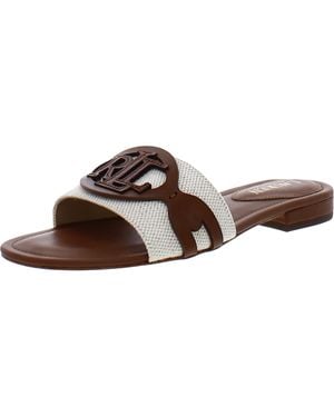 Ralph Lauren Alegra Logo Slide Sandals - Brown