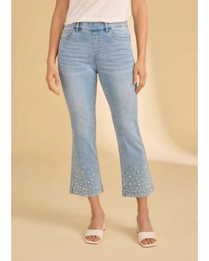 Fdj Pull-On Boot Crop Denim Jeans - Blue