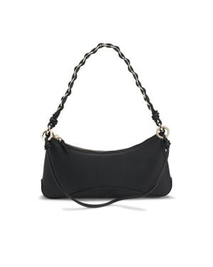 HUGO Faux-Leather Shoulder Bag With Two Straps - Black