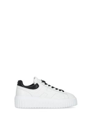 Hogan H-Stripes Raised Sole Sneakers - White
