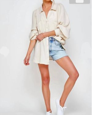 Sweet Generis Dahlia Gauze Button Up Shirt - White