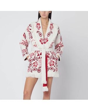 Alanui Chalk/Ruby Glimpse Of Eden Cardigan - Red