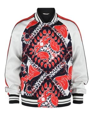 Valentino Bandana Print Souvenir Bomber Jacket - Red