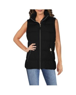 Tommy Hilfiger Plus Quilted Polyester Outerwear Vest - Black
