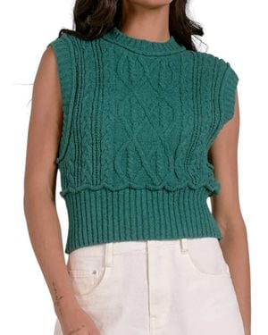 Elan Esmerelda Sleeveless Sweater - Green