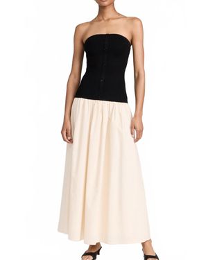 Line & Dot Tanner Combo Maxi Dress - Black