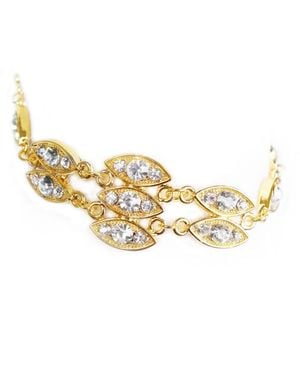 Vivis Noble Burnished Bling Rhinestone Bracelet - Metallic