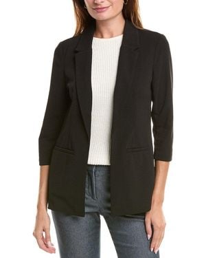 Nanette Lepore Notched Lapel Open-Front Blazer - Black