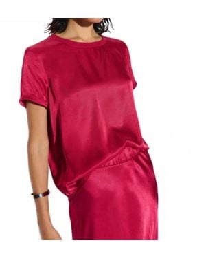 Nation Ltd Marie Short Sleeve Crop Top - Red