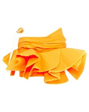 Jacquemus Ruffled Frayed Cotton Miniskirt - Yellow