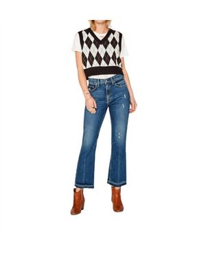 NOEND Farrah Mid Rise Kick Flare - Blue