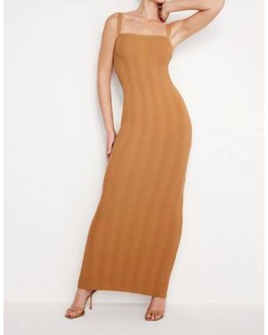 GOOD AMERICAN Plisse Maxi Dress - Brown
