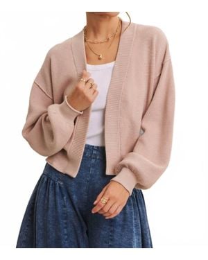 In February Timeless Layering Waffle Sweater Cardigan - Blue