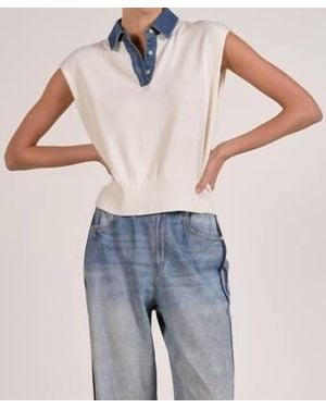 Elan Piper Sleeveless Knit Top - Blue