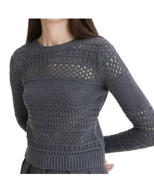 Matthew Bruch Variegated Knit Mesh Sweater - Gray