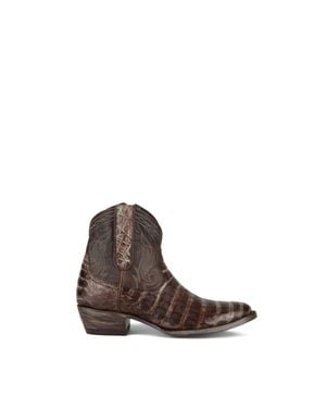 Allens Boots Sierra Caiman Cowboy Boots - Brown