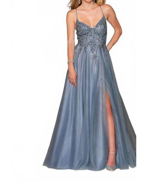 Dave & Johnny A-Line Ball Gown - Blue