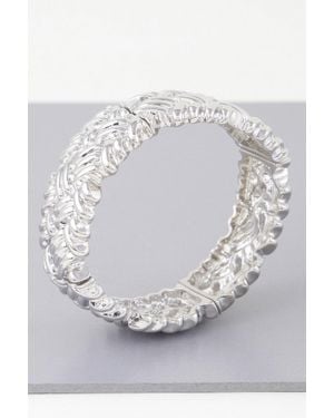 Fashnzfab Cross Hatch Cuff Bracelet - Gray