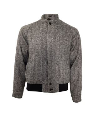 Tod's Herringbone Bomber Jacket - Gray
