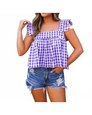 BuddyLove Kyle Check Top - Blue