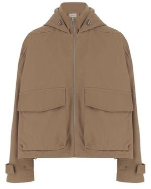 ARMARIUM High Collar Adjustable Hood Cotton Jacket - Brown