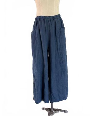 Camille & Co Ada Linen Pants - Blue