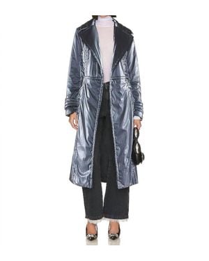 RTA Nylon Trench Coat - Blue