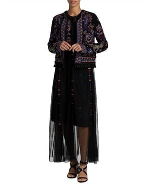 Johnny Was Katiuska Short Fringe Jacket - Black