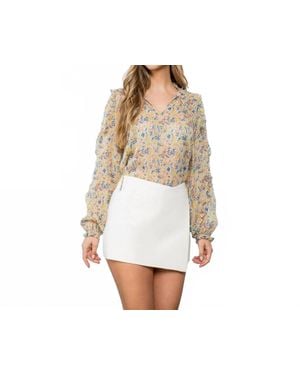 Thml Flower Print Long Sleeve Blouse - White
