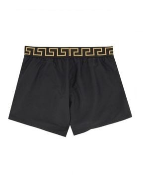 Versace Sea Shorts With "Greek" Edge - Black